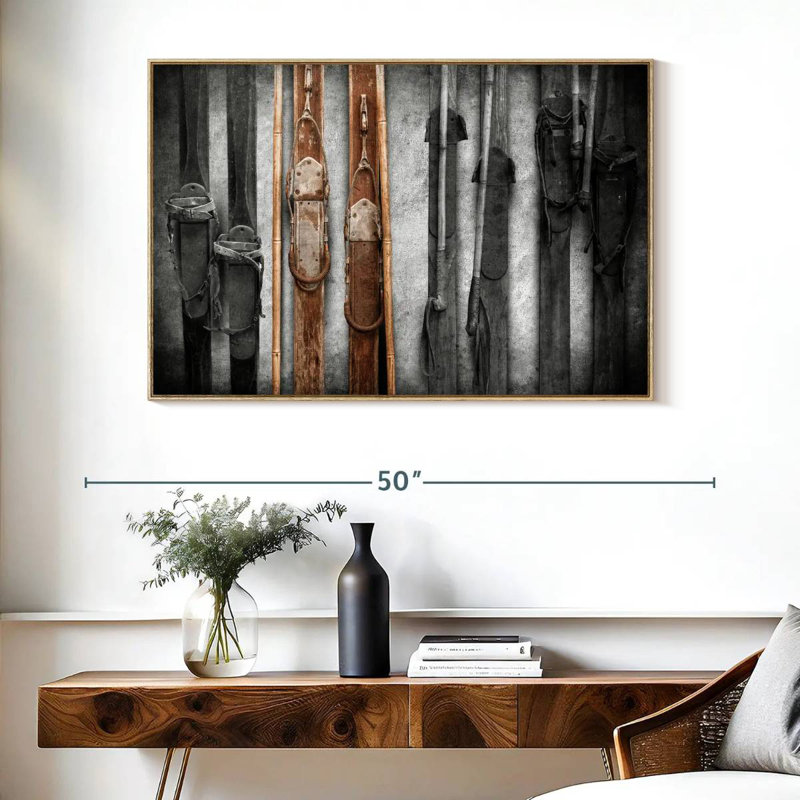 Collection de ski, Cadre flottant en bois naturel, 40 po x 27 po