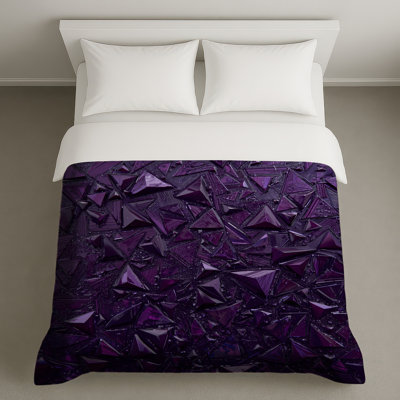 Housses de couette mauves à triangles géométriques