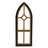 Meliora Cathdral Window Inspired Metal & Wood Wall Shelf-1882657537