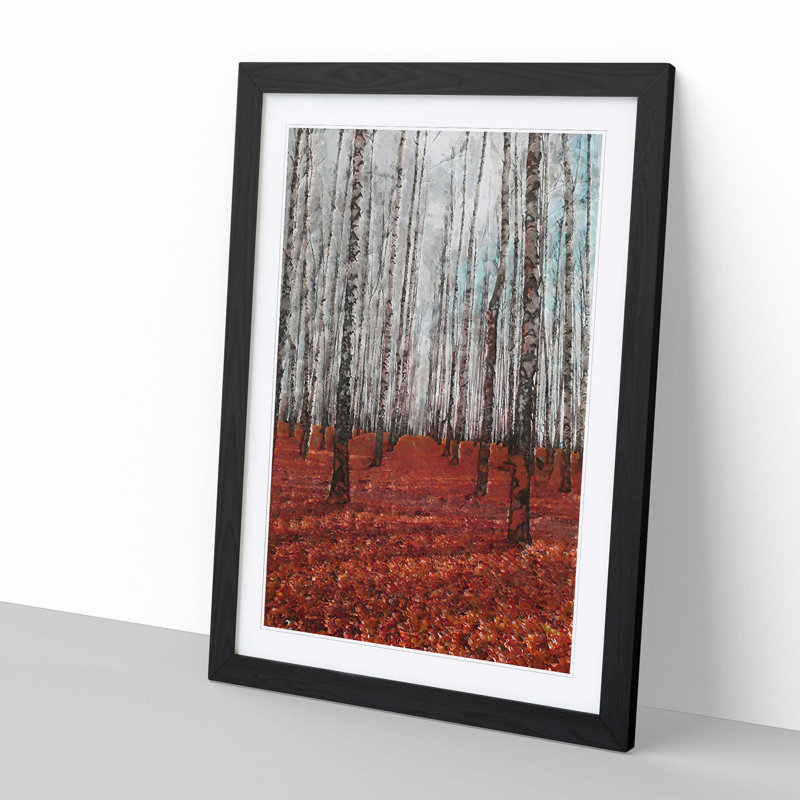 Rows of Trees in Abstract - Picture Frame Graphic Art Print, Black, 76cm H x 50cm W x 2cm D