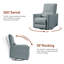 Fauteuil inclinable et pivotant à bascule - siège profond, dossier haut, soutien lombaire, accoudoirs rembourrés-474592843