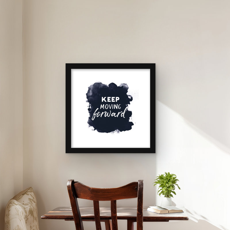 Continuez à aller de l'avant - chambre à coucher minimaliste, impression encadrée