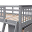 Lit superposé en bois avec 6 tiroirs et tablettes flexibles, lit inférieur avec roulettes-107263402