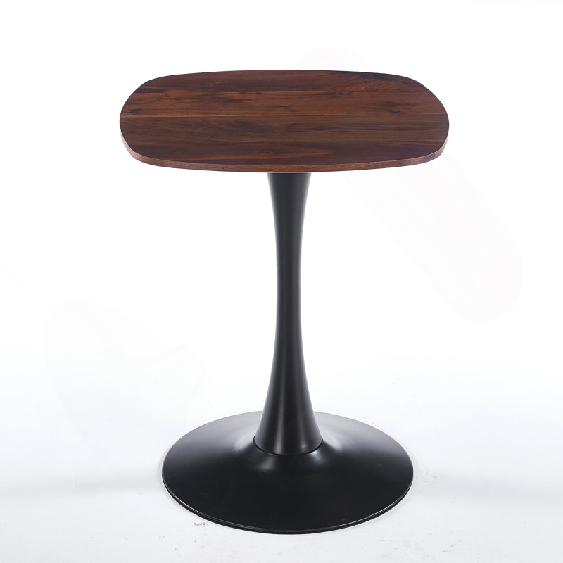 23.62 INCH DINING TABLE walnut, 28.93"H x 23.62"L x 23.62"W, Dark Walnut, Black