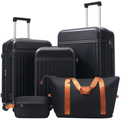Luggage Set 5 Piece, Hardside Carry on Suitcase , Expandable Luggage with Travel Bags Spinner Wheels TSA Lock