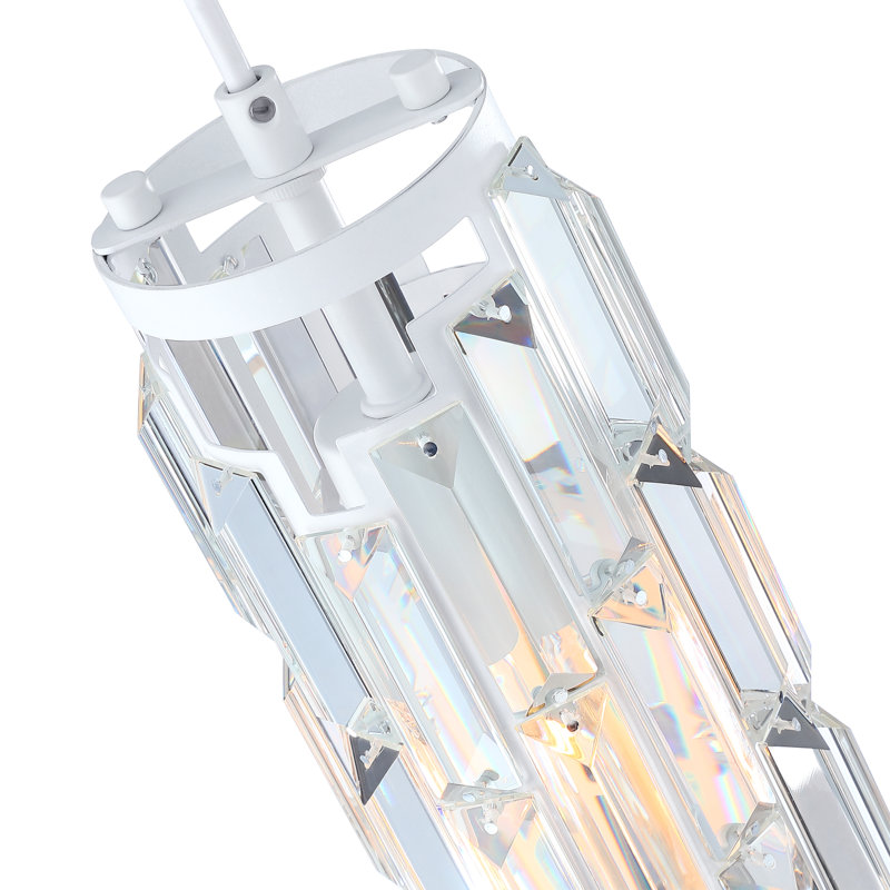 1-Light Crystal Kitchen Island Pendant Light