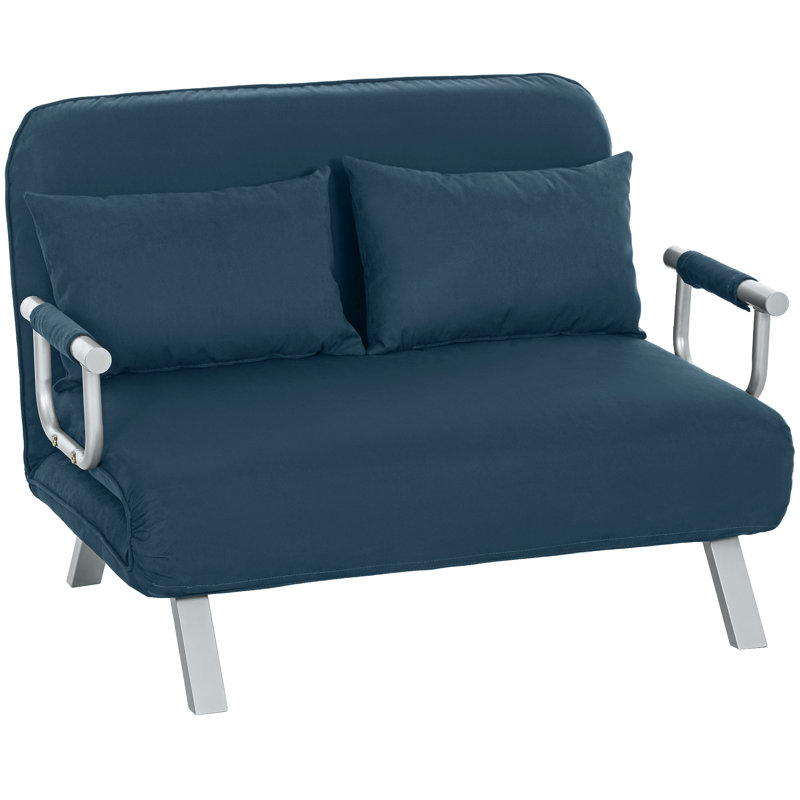 Sohum Single 69cm Upholstered Convertible Sofa, Blue, 78'' H x 111'' W x 80'' D