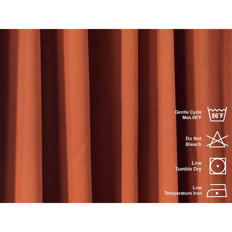 Room Darkening Single Curtain Panel, Burnt Orange, 245cm Width x 295cm Drop