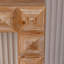 Console de style rustique à relief géométrique 59,06 po - Table d'entrée en bois massif et panneau de fibres à densité moyenne avec détails sculptés en 3D pour le salon / couloir