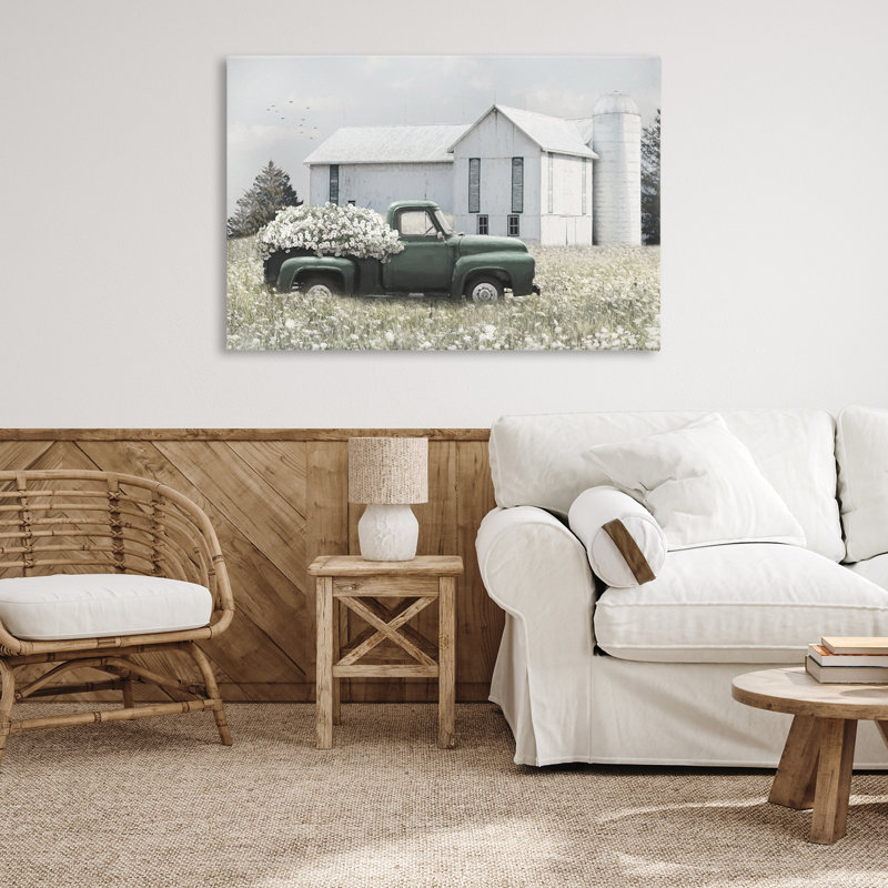 «Rustic Barn & Truck», art mural sur toile par Lori Deiter, H 30 po x l 45 po