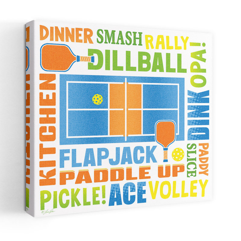 Pickleball Termes, typographie sportive contemporaine, typographie, art contemporain, H 18 po x l 18 po