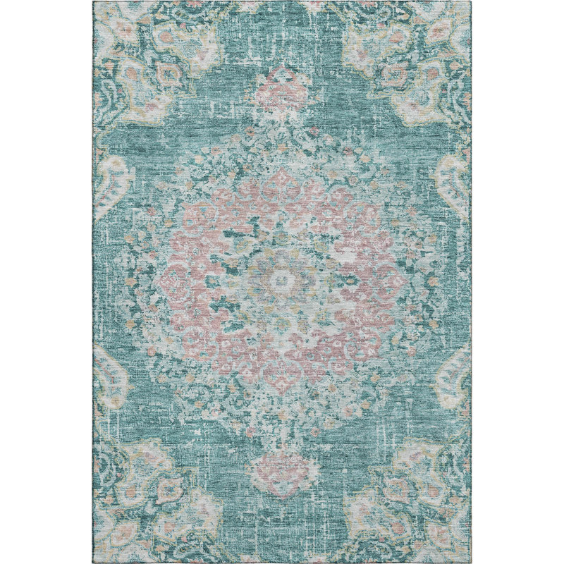 Premium Machine Washable Kelton AMF1236 Global Rug, Rectangle 10' x 14'