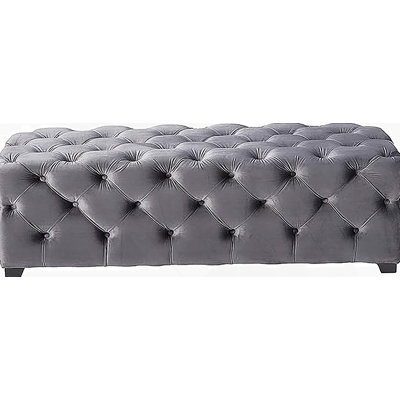 Repose-pieds standard rectangulaire en velours capitonné de 50,75 po de largeur Dannetta