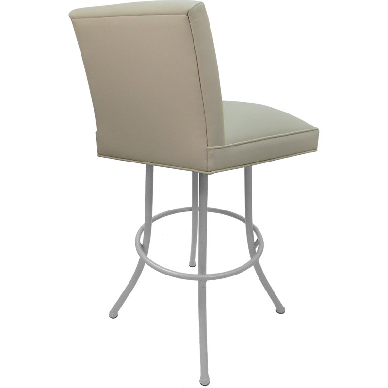 Vinyle, Beige Seat/White Frame, Bar Stool (34” Seat Height)