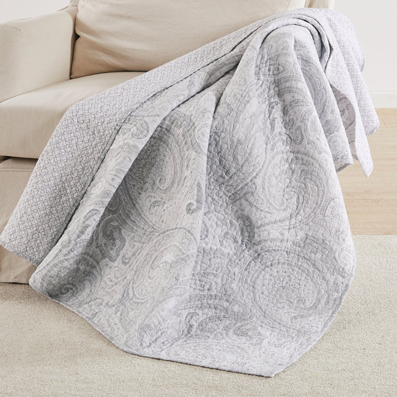 Alden Grey  Quilted Throw
