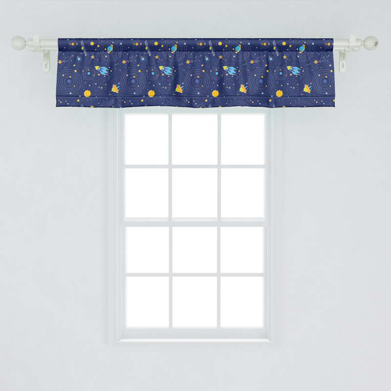 Ensemble de 2 cantonnières galaxies Ambesonne 54 po x 12 po orange et bleu foncé, L 54 po x L 12 po