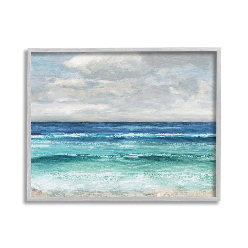Abstrait plage nuageuse encadrée, art giclée par Amber Sterling, Giclée encadrée noir minuit, H 24 po x l 30 po