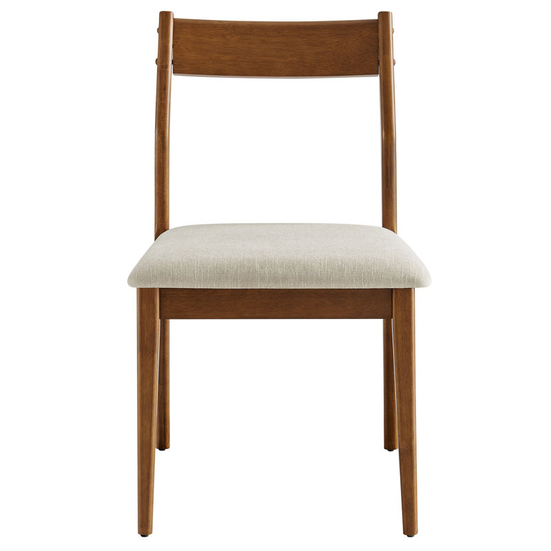 Ensemble de 2 chaises d'appoint Solara, Noyer, Beige