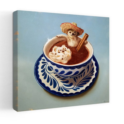 Art contemporain chien mexicain chocolat chaud