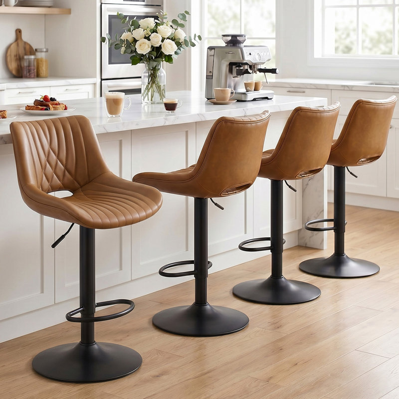 Adjustable Swivel Barstools With Backs