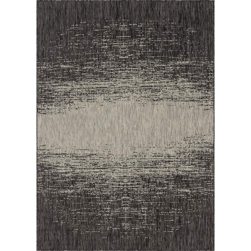 Outdoor Iris Area Rug Lead Gray Color, Rectangle 8' x 11'4"