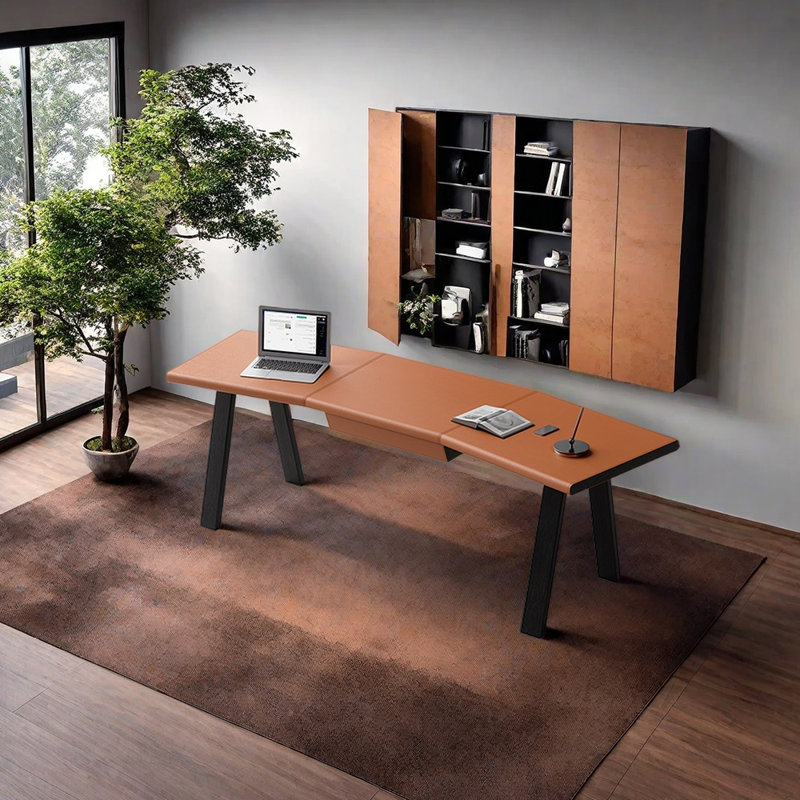 Bureau à forme libre Maksimas, Orange, H 29,53 po x l 62,99 po x P 27,56 po