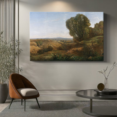 Vue près de Volterra – Jean-Baptiste-Camille Corot – Toile tendue sur châssis – 1838