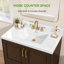 Comptoir de meuble-lavabo 36 po avec évier central intégré et comptoir blanc de 3,5 po avec 3 trous pré-percés pour robinet espacé de 8 po
