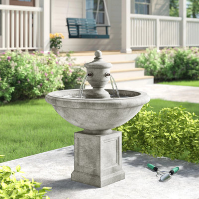 Handcrafted Outdoor Concrete / Cement Weather Resistant Floor Fountain