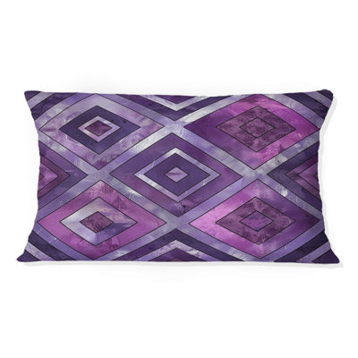 Purple Silver Square Shape Glam - Glam Lumbar Pillow