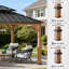 Sunjoy 3.3x3.3m Solar Hardtop Gazebo With Anthracite Steel Roof, Led Light & Ceiling Hook