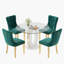 Ensemble de table de salle à manger haute brillance ronde avec 4 chaises de salle à manger en velours-1212418339-1212418342