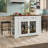 47" Large Portable Kitchen Island Dining Bar Kitchen Table with Drop Leaf and 2 Stools-1216890801