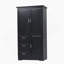 Armoire de rangement haute et large avec portes pour salle de bain / bureau, trois tiroirs, noir