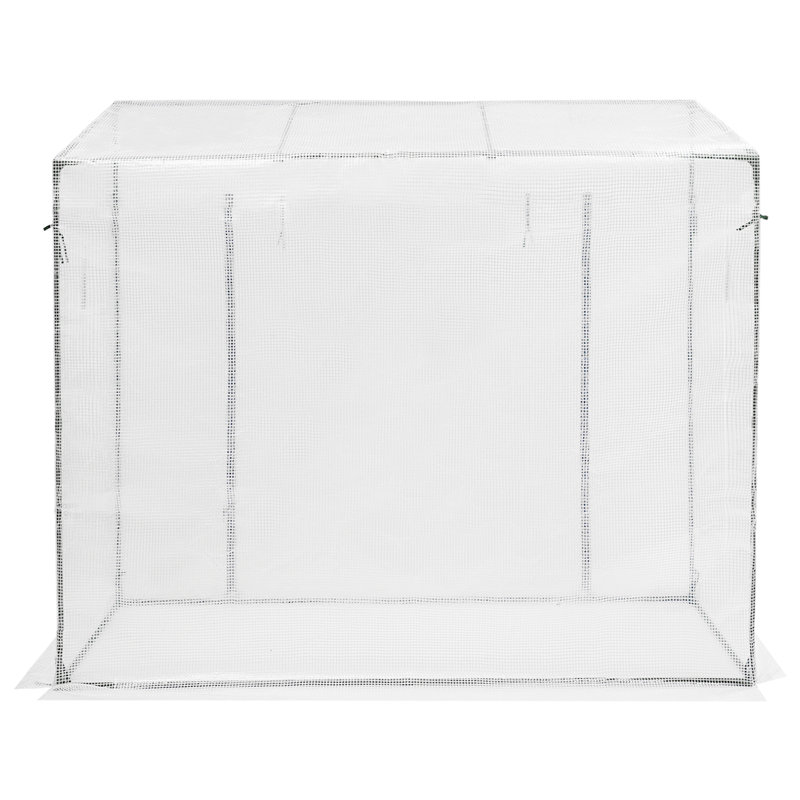 66.9X78.4X30.3” Green House Kit With Window, White