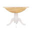 Table de salle à manger ronde naturelle brun et blanc avec abattant