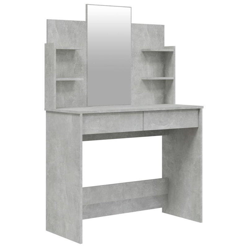 Sartell Dressing Table with Mirror, Concrete Grey