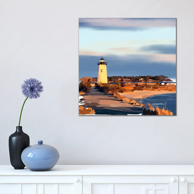 Lighthouse Scene II 1 Piece Wrapped Canvas Painting