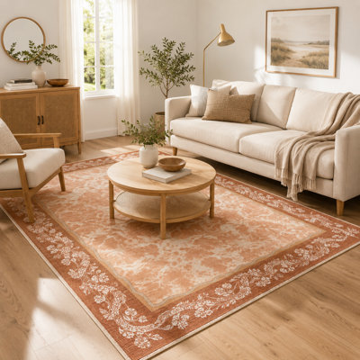 Tapis vintage à bordure florale vieillie, 274 x 366 cm, lavable à la machine, antidérapant, à poils courts, couleur chaude

Tapis d'appoint traditionnel de couleur terre cuite pour le salon ou la chambre