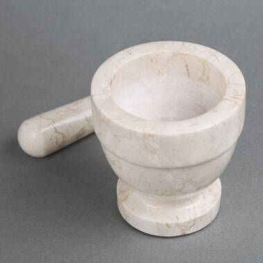 Creative Home White Marble Mortar and Pestle