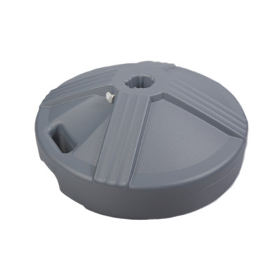 US Weight 50 lbs. Fillable Capacity Round Outdoor Patio Umbrella Base in Gray