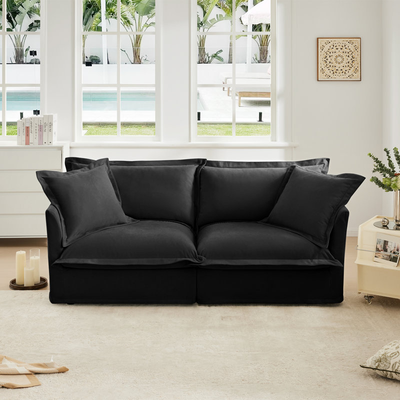 Sofa Chenille Loveseat, For Living room, Black
