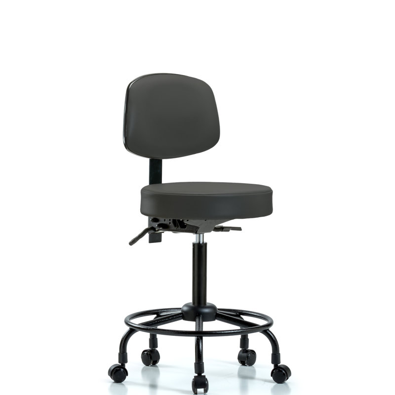 Tabouret de bar Barcus, Roulettes, Anthracite