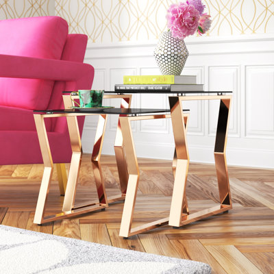 Xander Glass Top 2-Piece Nesting Tables