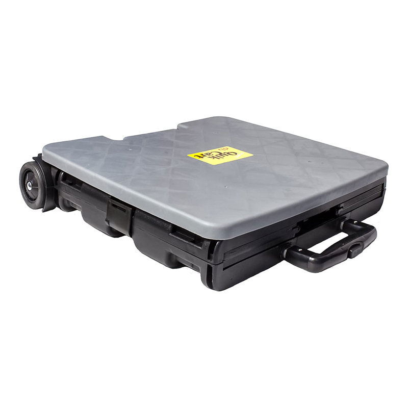 15.5" Handcart with Lid Seat Stool, Gray
