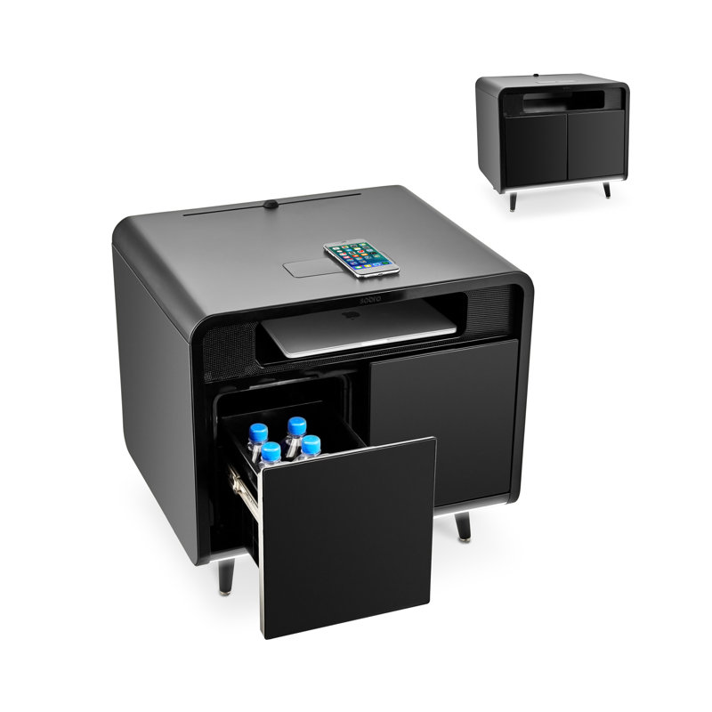Sobro Smart End Table with Built-In Outlets, Black