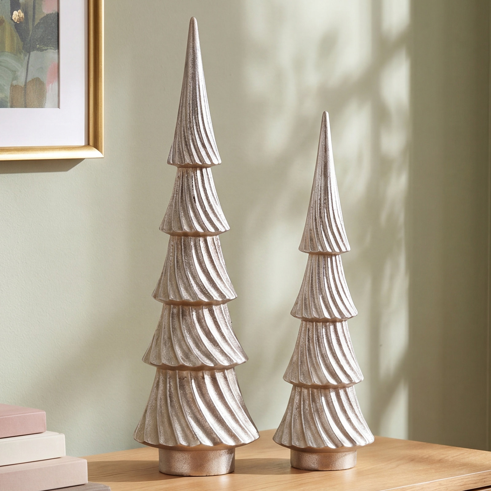Guilarte 2-Piece Resin Tabletop Tree Set, Champagne