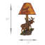Lampe de table Dehon rustique en résine coulée à froid avec abat-jour brun de 12 pouces Dehon - 20 pouces de hauteur, jusqu'à 40 watts Dehon