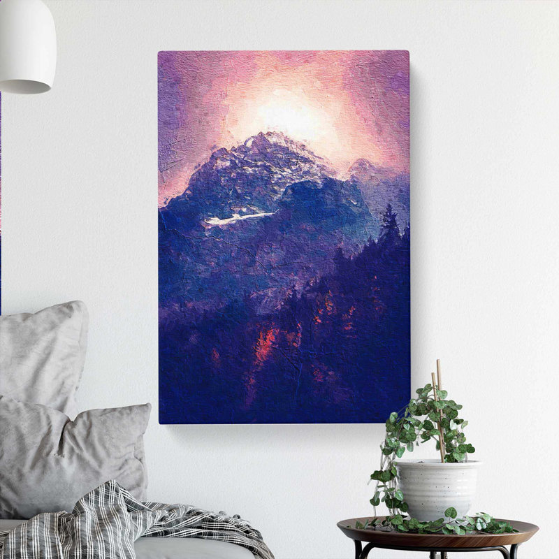 Glowing Mountain In Banff Canada - Wrapped Canvas, 60cm H x 40cm W x 3cm D