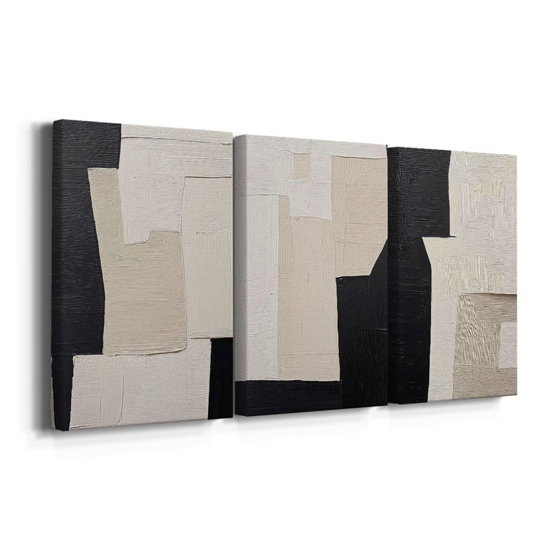 ABSTRACT Series DCXLIX - Toile tendue sur mesure - 3 pièces, H 36 po x l 72 po